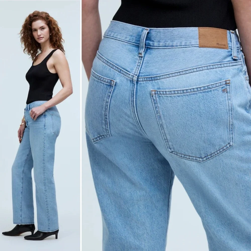 Madewell‎ Curvy Low-Slung Straight Jeans 26 light wash 100% cotton crossover